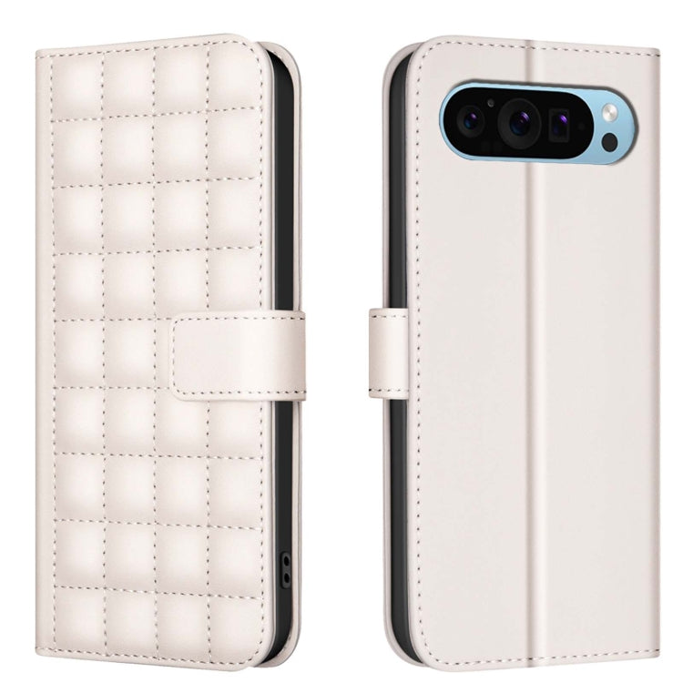 For Google Pixel 9 Pro Square Texture Leather Phone Case(Beige) - Google Cases by PMC TechLife | Online Shopping South Africa | PMC TechLife | Buy Now Pay Later Mobicred