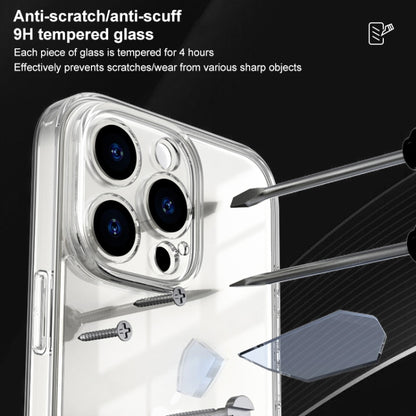 For iPhone 16 Pro Four Corner Airbag Transparent Glass Phone Case - iPhone 16 Pro Cases by PMC Jewellery | Online Shopping South Africa | PMC Jewellery | Buy Now Pay Later Mobicred