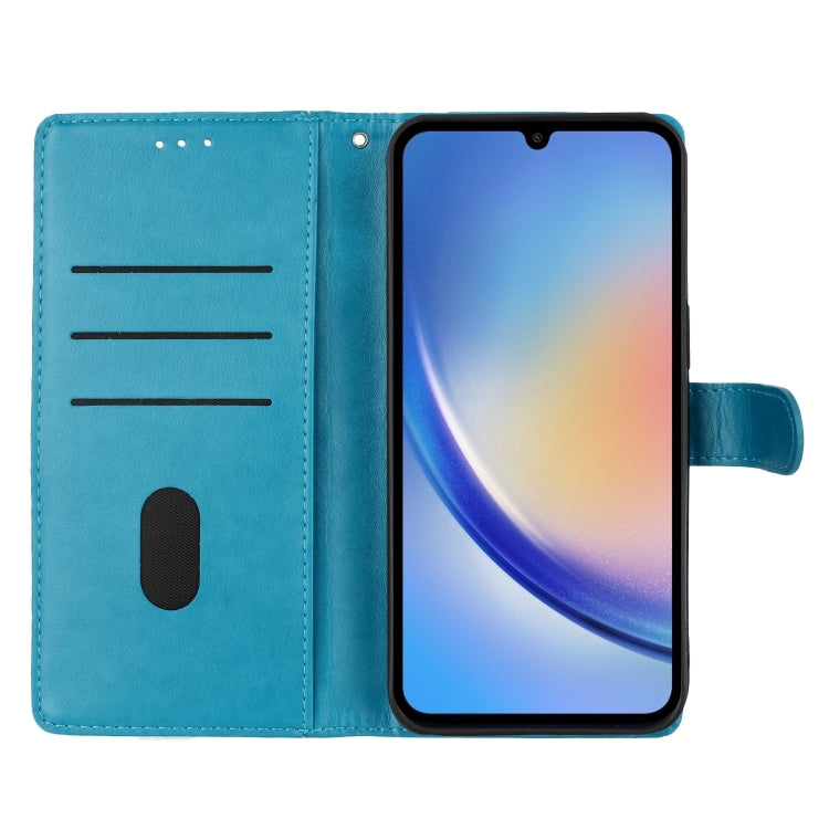 For Blackview A53 / A53 Pro Butterflies and Flowers Leather Phone Case(Blue) - More Brand by PMC TechLife | Online Shopping South Africa | PMC TechLife | Buy Now Pay Later Mobicred