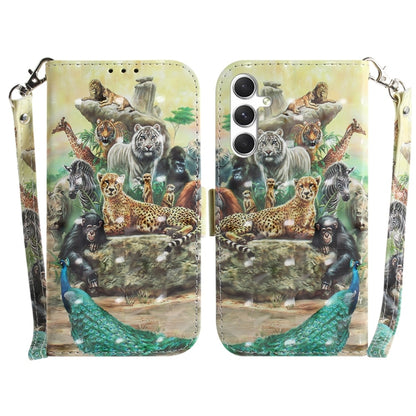 For Samsung Galaxy S25 5G 3D Colored Horizontal Flip Leather Phone Case(Zoo) - Galaxy S25 5G Cases by PMC Jewellery | Online Shopping South Africa | PMC Jewellery | Buy Now Pay Later Mobicred