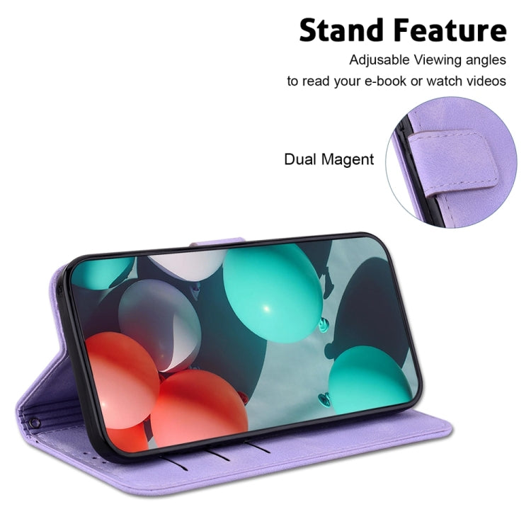 For Samsung Galaxy S25+ 5G Seven-shaped Embossed Leather Phone Case(Purple) - free shipping - PMC Jewellery - Order now!