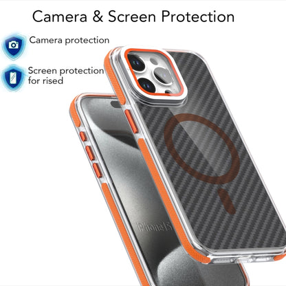 For iPhone 16 Pro Max Magsafe Dual-Color Carbon Fiber Lens Film Phone Case with Lens Fold Holder(Gray) - iPhone 16 Pro Max Cases by PMC Jewellery | Online Shopping South Africa | PMC Jewellery | Buy Now Pay Later Mobicred