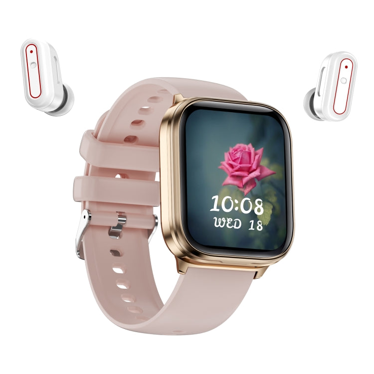 X9 1.85 inch Square Screen 2 in 1 Bluetooth Earphone Smart Watch(Gold Pink) - Smart Watches by PMC TechLife | Online Shopping South Africa | PMC TechLife | Buy Now Pay Later Mobicred