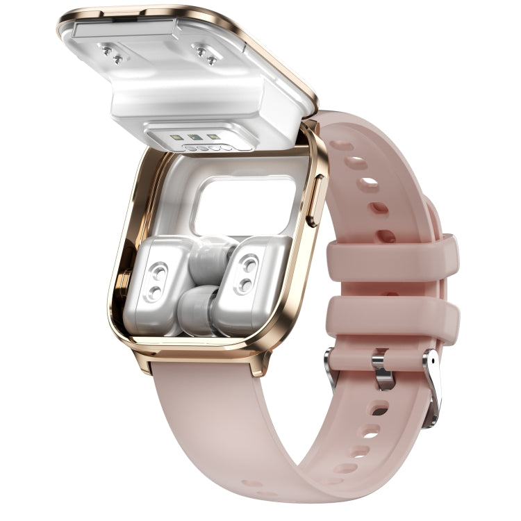 X9 1.85 inch Square Screen 2 in 1 Bluetooth Earphone Smart Watch(Gold Pink) - Smart Watches by PMC TechLife | Online Shopping South Africa | PMC TechLife | Buy Now Pay Later Mobicred