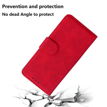 For Samsung Galaxy S25 5G Skin Feel Pure Color Flip Leather Phone Case(Red) - Galaxy S25 5G Cases by PMC Jewellery | Online Shopping South Africa | PMC Jewellery | Buy Now Pay Later Mobicred