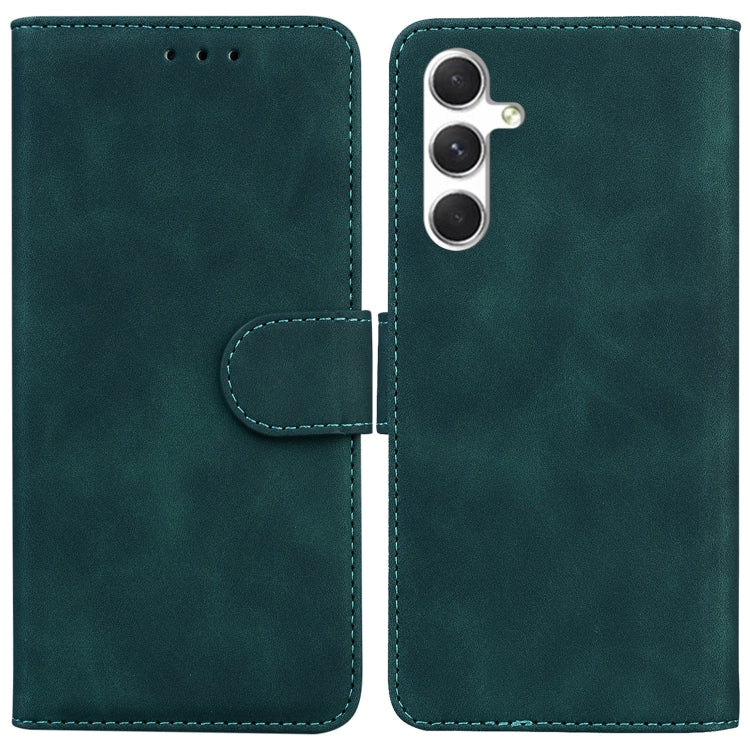 For Samsung Galaxy S25+ 5G Skin Feel Pure Color Flip Leather Phone Case(Green) - Galaxy S25+ 5G Cases by PMC Jewellery | Online Shopping South Africa | PMC Jewellery | Buy Now Pay Later Mobicred