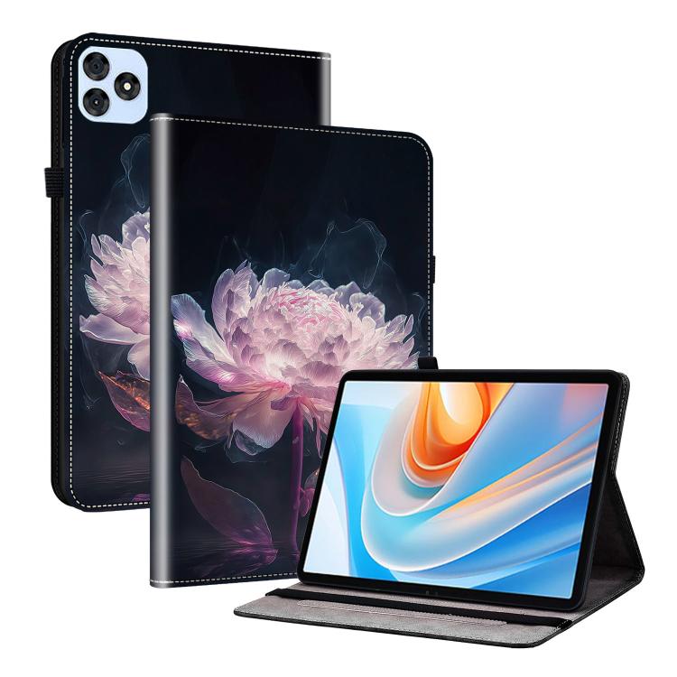 For itel VistaTab 30 Crystal Texture Painted Leather Smart Tablet Case(Purple Peony) - Others by PMC TechLife | Online Shopping South Africa | PMC TechLife | Buy Now Pay Later Mobicred