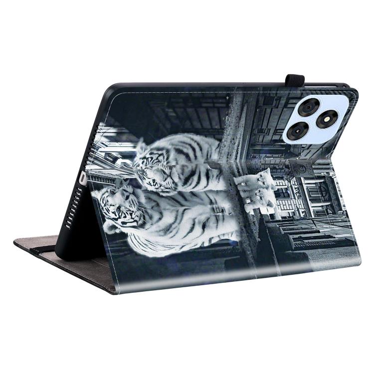 For itel VistaTab 30 Crystal Texture Painted Leather Smart Tablet Case(Cat Reflection Tiger) - Others by PMC TechLife | Online Shopping South Africa | PMC TechLife | Buy Now Pay Later Mobicred