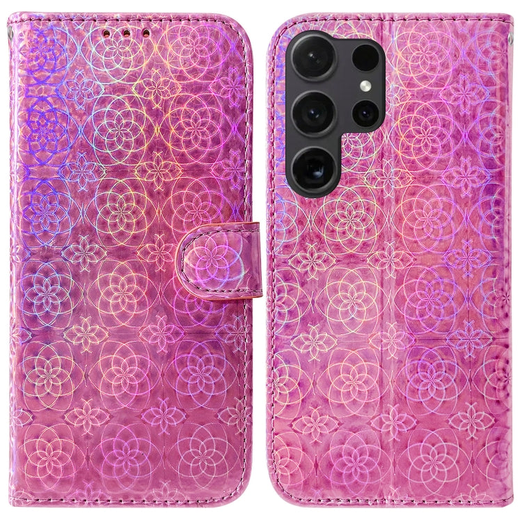 For Samsung Galaxy S25 Ultra 5G Colorful Magnetic Buckle Leather Phone Case(Pink) - Galaxy S25 Ultra 5G Cases by PMC Jewellery | Online Shopping South Africa | PMC Jewellery | Buy Now Pay Later Mobicred