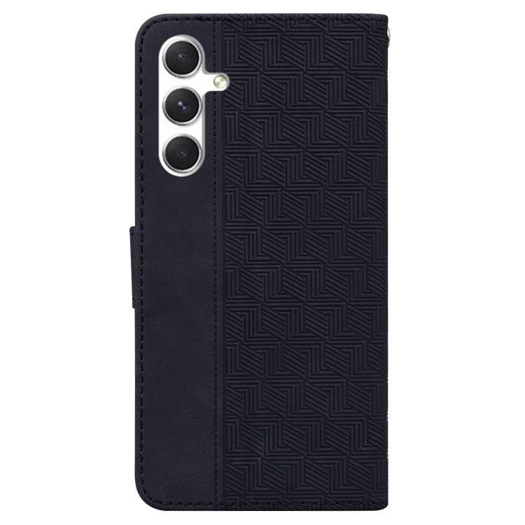 For Samsung Galaxy S25 5G Geometric Embossed Leather Phone Case(Black) - Galaxy S25 5G Cases by PMC Jewellery | Online Shopping South Africa | PMC Jewellery | Buy Now Pay Later Mobicred