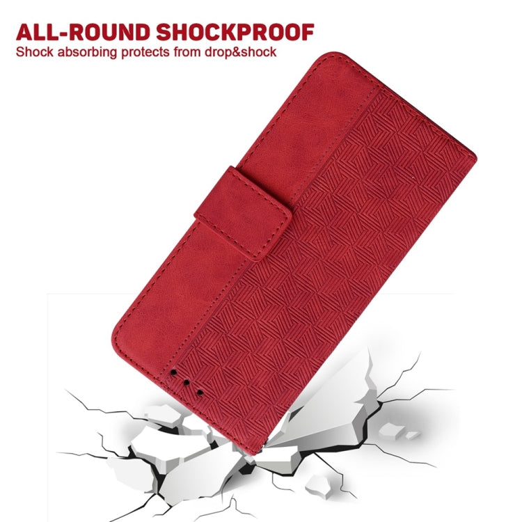 For Samsung Galaxy S25 5G Geometric Embossed Leather Phone Case(Red) - Galaxy S25 5G Cases by PMC Jewellery | Online Shopping South Africa | PMC Jewellery | Buy Now Pay Later Mobicred
