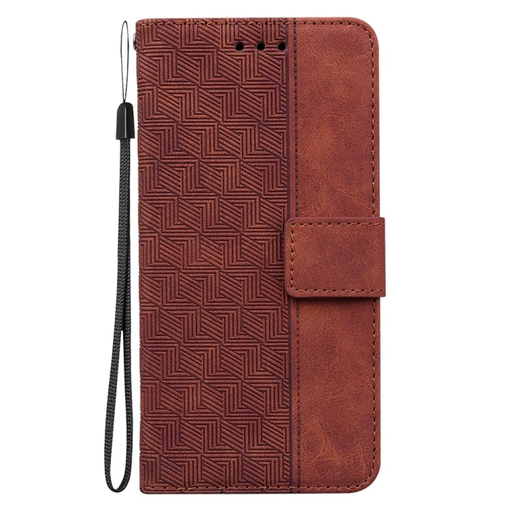 For Samsung Galaxy S25 Ultra 5G Geometric Embossed Leather Phone Case(Brown) - Galaxy S25 Ultra 5G Cases by PMC Jewellery | Online Shopping South Africa | PMC Jewellery | Buy Now Pay Later Mobicred