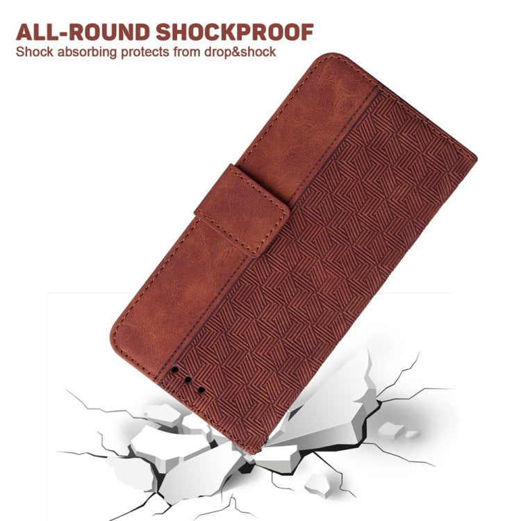 For Samsung Galaxy S25 Ultra 5G Geometric Embossed Leather Phone Case(Brown) - Galaxy S25 Ultra 5G Cases by PMC Jewellery | Online Shopping South Africa | PMC Jewellery | Buy Now Pay Later Mobicred