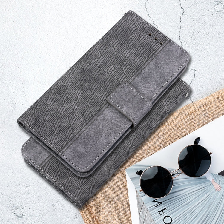 For Samsung Galaxy S25 Ultra 5G Geometric Embossed Leather Phone Case(Grey) - Galaxy S25 Ultra 5G Cases by PMC Jewellery | Online Shopping South Africa | PMC Jewellery | Buy Now Pay Later Mobicred