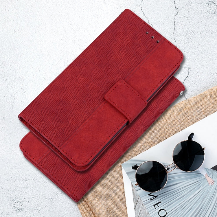 For Samsung Galaxy S25 Ultra 5G Geometric Embossed Leather Phone Case(Red) - Galaxy S25 Ultra 5G Cases by PMC Jewellery | Online Shopping South Africa | PMC Jewellery | Buy Now Pay Later Mobicred