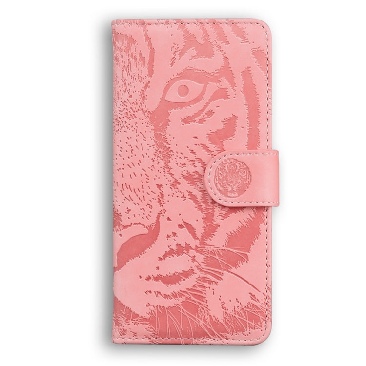 For Samsung Galaxy S25 5G Tiger Embossing Pattern Flip Leather Phone Case(Pink) - Galaxy S25 5G Cases by PMC Jewellery | Online Shopping South Africa | PMC Jewellery | Buy Now Pay Later Mobicred