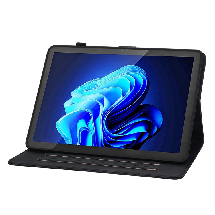 For itel Pad One 10.1 Lily Embossed Leather Tablet Case(Black) - Others by PMC TechLife | Online Shopping South Africa | PMC TechLife | Buy Now Pay Later Mobicred
