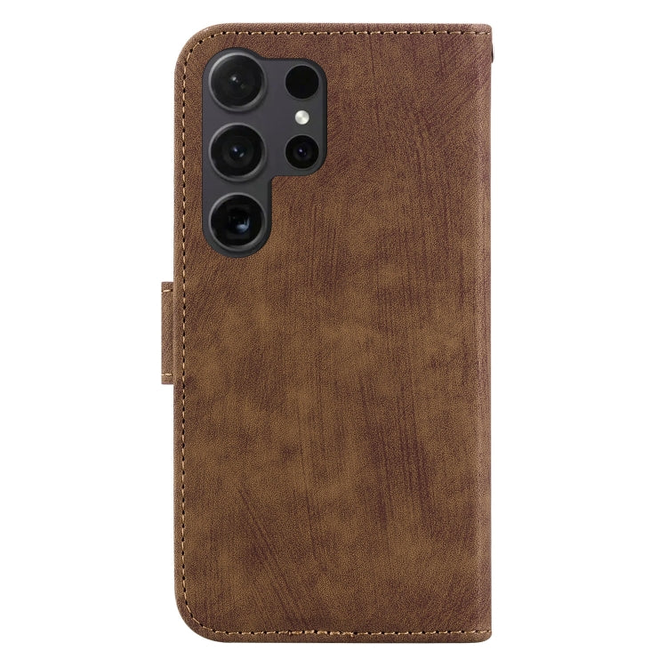 For Samsung Galaxy S25 Ultra 5G Little Tiger Embossed Leather Phone Case(Brown) - Galaxy S24 Ultra 5G Cases by PMC Jewellery | Online Shopping South Africa | PMC Jewellery | Buy Now Pay Later Mobicred