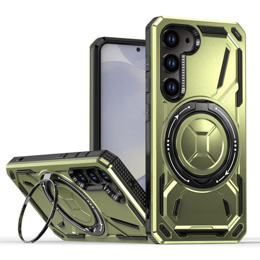 For Samsung Galaxy S25 5G Armor II Series MagSafe Magnetic Holder Phone Case(Army Green) - Galaxy S25 5G Cases by PMC Jewellery | Online Shopping South Africa | PMC Jewellery | Buy Now Pay Later Mobicred