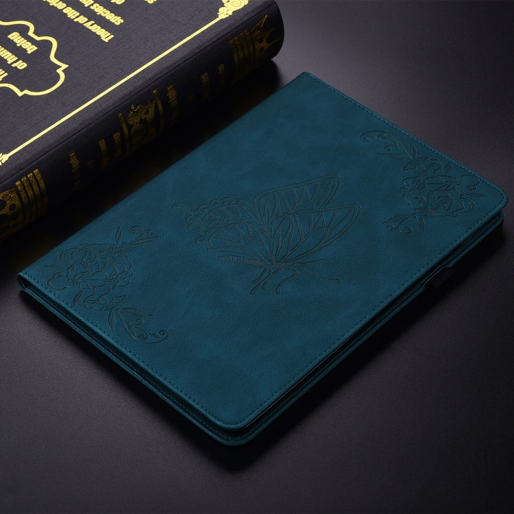 For itel Pad One 10.1 Butterfly Flower Embossed Leather Tablet Case(Blue) - Others by PMC TechLife | Online Shopping South Africa | PMC TechLife | Buy Now Pay Later Mobicred