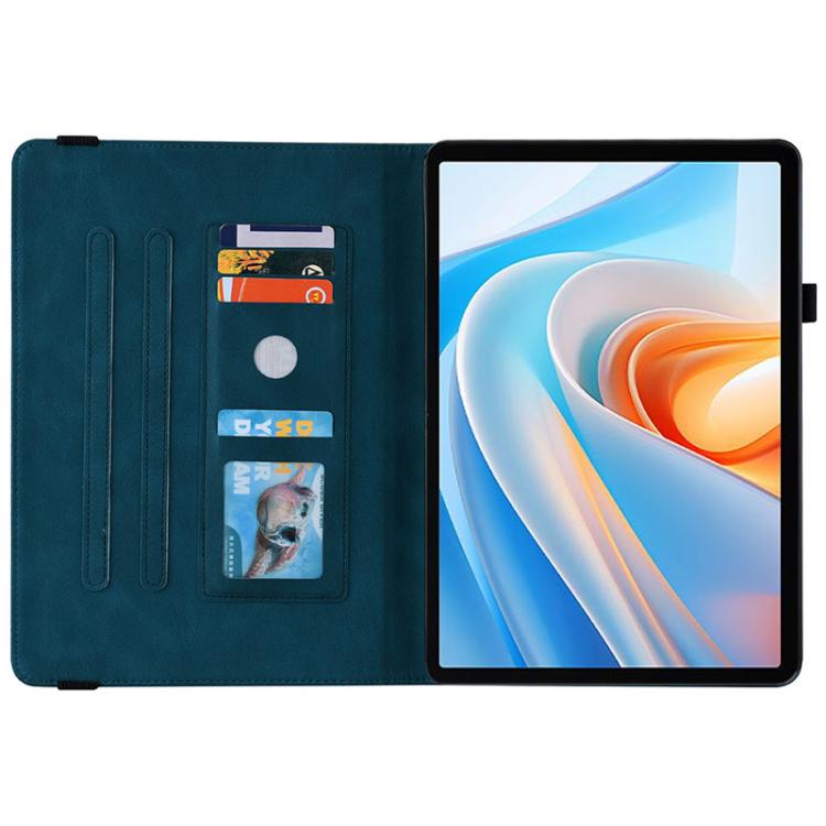 For itel VistaTab 30 Butterfly Flower Embossed Leather Tablet Case(Blue) - Others by PMC TechLife | Online Shopping South Africa | PMC TechLife | Buy Now Pay Later Mobicred