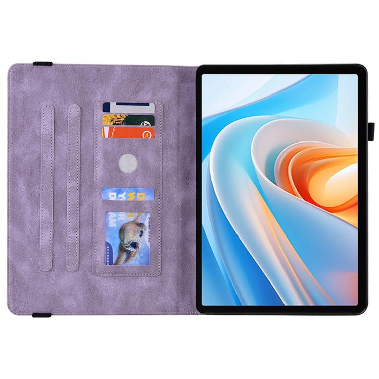 For itel VistaTab 30 Butterfly Rose Embossed Leather Tablet Case(Purple) - Others by PMC TechLife | Online Shopping South Africa | PMC TechLife | Buy Now Pay Later Mobicred
