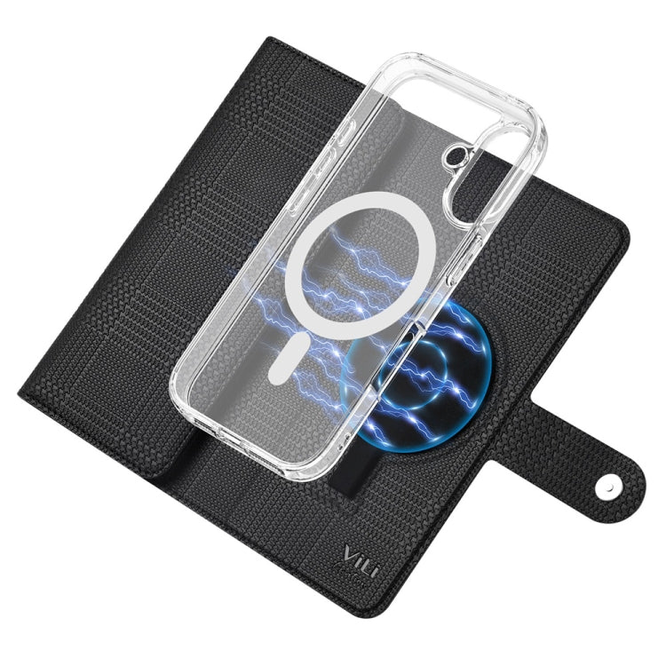 For iPhone 15 Pro Max ViLi GHA-C Series RFID MagSafe Magnetic Flip Leather Phone Case(Black) - free shipping - PMC Jewellery - Order now!