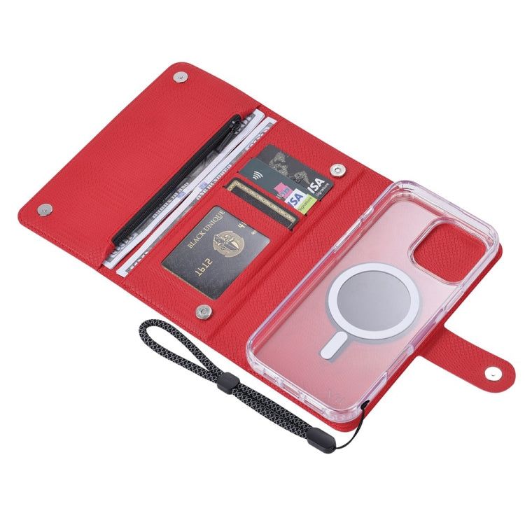 For iPhone 16 ViLi GHB-C Series RFID MagSafe Magnetic Flip Leather Phone Case(Red) - iPhone 16 Cases by ViLi | Online Shopping South Africa | PMC Jewellery | Buy Now Pay Later Mobicred