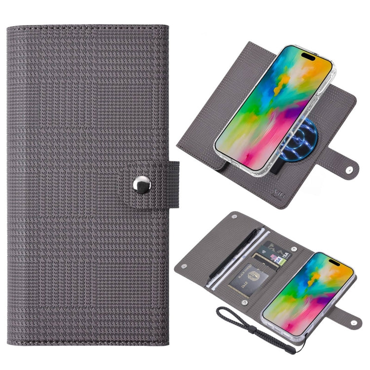 For iPhone 16 Plus ViLi GHB-C Series RFID MagSafe Magnetic Flip Leather Phone Case(Grey) - iPhone 16 Plus Cases by ViLi | Online Shopping South Africa | PMC Jewellery | Buy Now Pay Later Mobicred