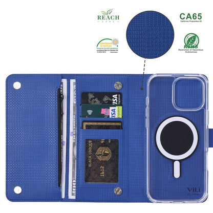 For iPhone 16 Plus ViLi GHB-C Series RFID MagSafe Magnetic Flip Leather Phone Case(Blue) - iPhone 16 Plus Cases by ViLi | Online Shopping South Africa | PMC Jewellery | Buy Now Pay Later Mobicred