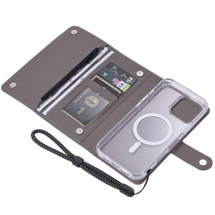 For iPhone 16 Pro Max ViLi GHB-C Series RFID MagSafe Magnetic Flip Leather Phone Case(Grey) - iPhone 16 Pro Max Cases by ViLi | Online Shopping South Africa | PMC Jewellery | Buy Now Pay Later Mobicred