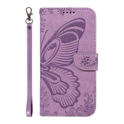 For Samsung Galaxy S25 / S24 5G Swallowtail Butterfly Embossed Leather Phone Case(Purple) - Galaxy S25 5G Cases by PMC Jewellery | Online Shopping South Africa | PMC Jewellery | Buy Now Pay Later Mobicred