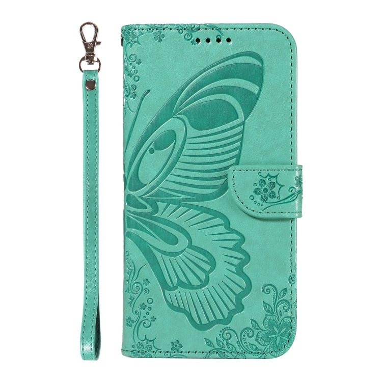 For Samsung Galaxy S25 / S24 5G Swallowtail Butterfly Embossed Leather Phone Case(Green) - Galaxy S25 5G Cases by PMC Jewellery | Online Shopping South Africa | PMC Jewellery | Buy Now Pay Later Mobicred