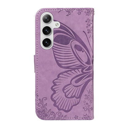 For Samsung Galaxy S25+ / S24+ 5G Swallowtail Butterfly Embossed Leather Phone Case(Purple) - Galaxy S25+ 5G Cases by PMC Jewellery | Online Shopping South Africa | PMC Jewellery | Buy Now Pay Later Mobicred