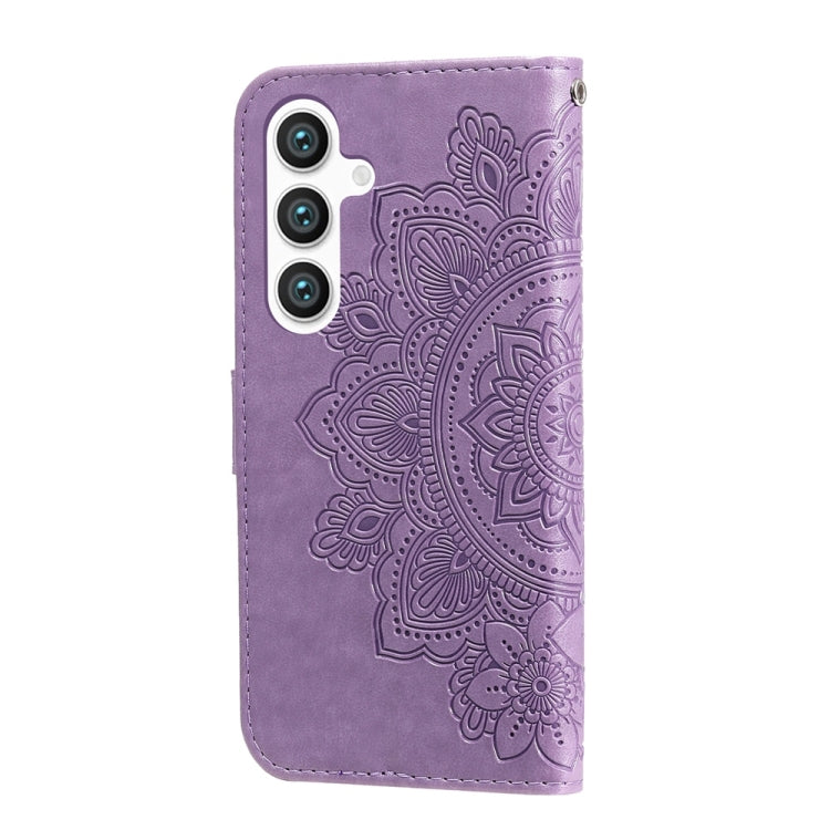 For Samsung Galaxy S25+ 5G Seven-petal Flowers Embossing Leather Phone Case(Light Purple) - Galaxy S25+ 5G Cases by PMC Jewellery | Online Shopping South Africa | PMC Jewellery | Buy Now Pay Later Mobicred