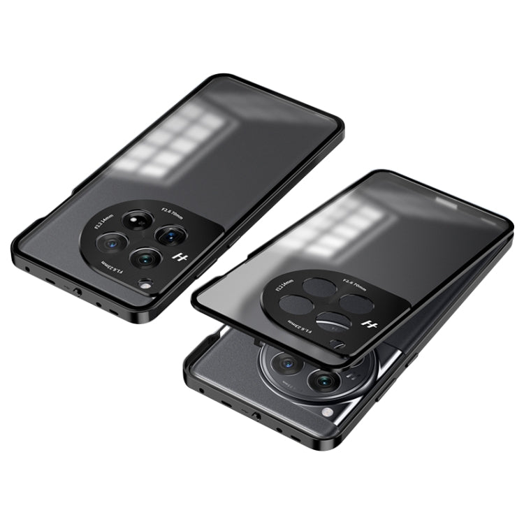 For OnePlus Ace 3 Pro Snap Buckle Single-sided Metal Frame Frosted Phone Case(Space Black) - OnePlus Cases by PMC TechLife | Online Shopping South Africa | PMC TechLife | Buy Now Pay Later Mobicred