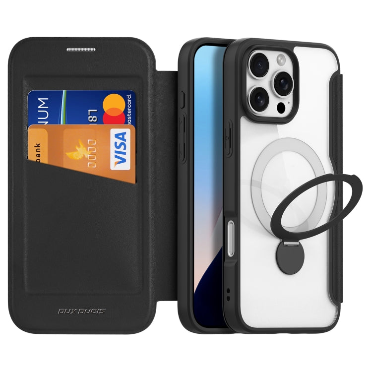For iPhone 16 Pro Max DUX DUCIS Skin X Pro Series MagSafe Ring Holder Leather Phone Case(Black) - free shipping - PMC TechLife - Order now!