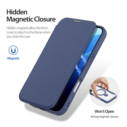 For iPhone 16 Pro DUX DUCIS Skin X Pro Series MagSafe Ring Holder Leather Phone Case(Blue) - iPhone 16 Pro Cases by DUX DUCIS | Online Shopping South Africa | PMC Jewellery | Buy Now Pay Later Mobicred