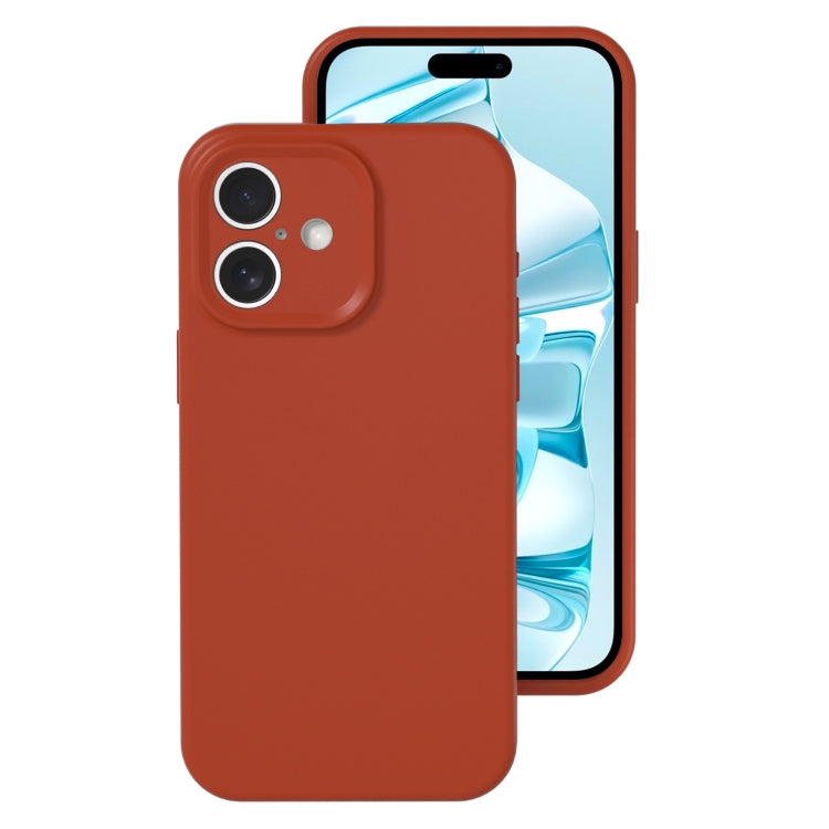 For iPhone 16 Plus Precise Hole Liquid Silicone Jelly Color Full Coverage Phone Case(Caramel Brown) - free shipping - PMC TechLife - Order now!