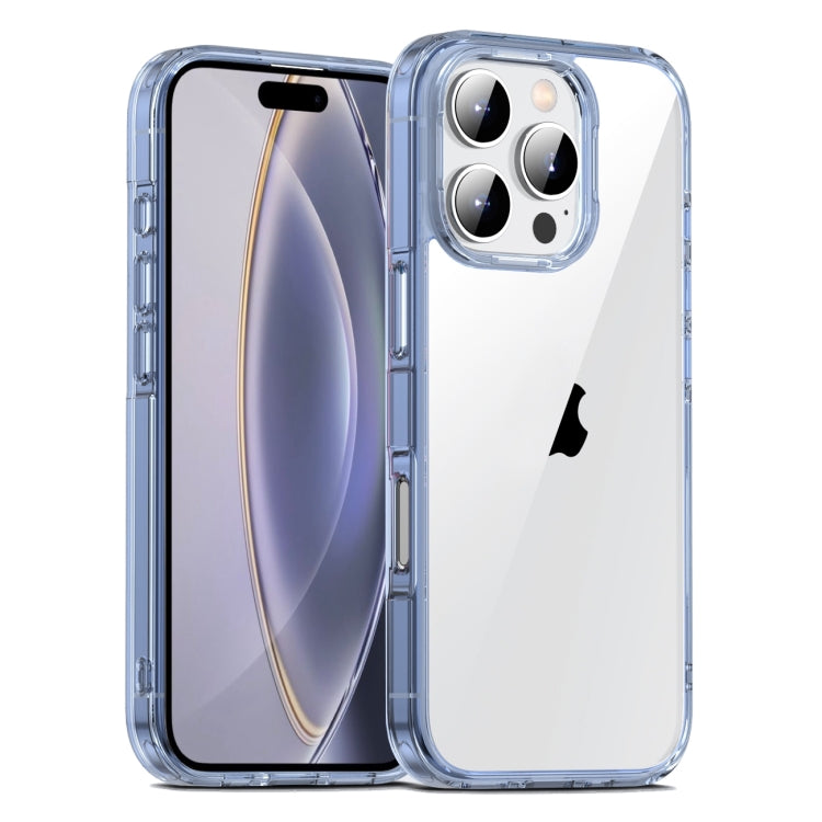 For iPhone 16 Pro PC Hybrid TPU Full Coverage Shockproof Phone Case(Transparent Blue) - iPhone 16 Pro Cases by PMC Jewellery | Online Shopping South Africa | PMC Jewellery | Buy Now Pay Later Mobicred