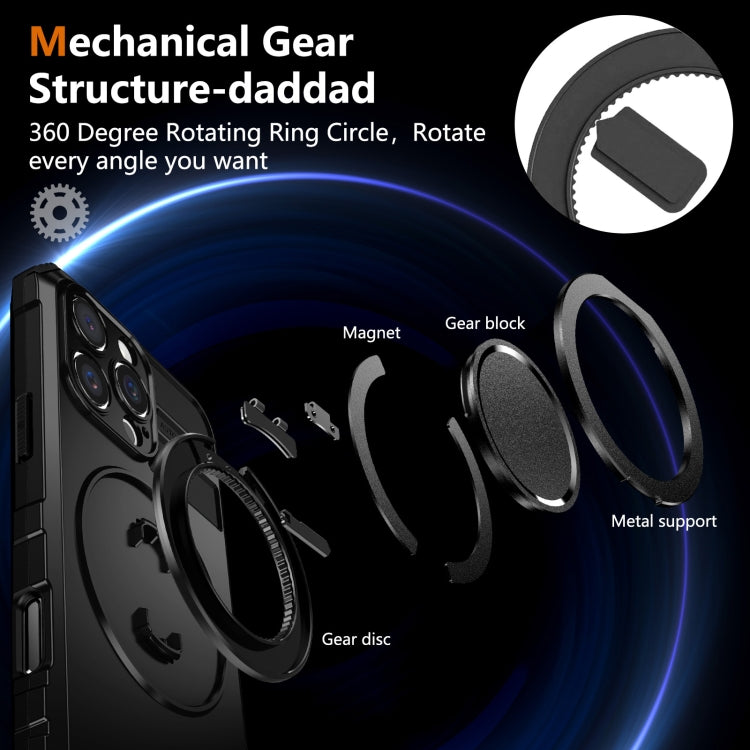 For iPhone 16 Pro Rotating Magnetic Holder Phone Case(Black) - iPhone 16 Pro Cases by PMC Jewellery | Online Shopping South Africa | PMC Jewellery | Buy Now Pay Later Mobicred