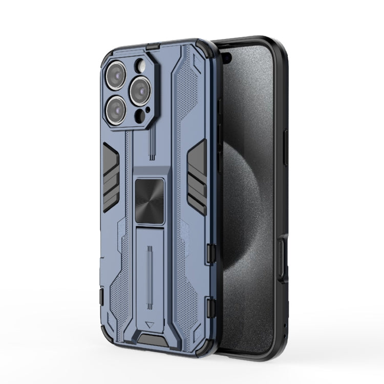 For iPhone 16 Pro Max Supersonic PC + TPU Holder Phone Case(Blue) - iPhone 16 Pro Max Cases by PMC TechLife | Online Shopping South Africa | PMC TechLife | Buy Now Pay Later Mobicred