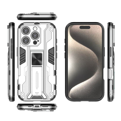 For iPhone 16 Pro Supersonic PC + TPU Holder Phone Case(White) - iPhone 16 Pro Cases by PMC Jewellery | Online Shopping South Africa | PMC Jewellery | Buy Now Pay Later Mobicred