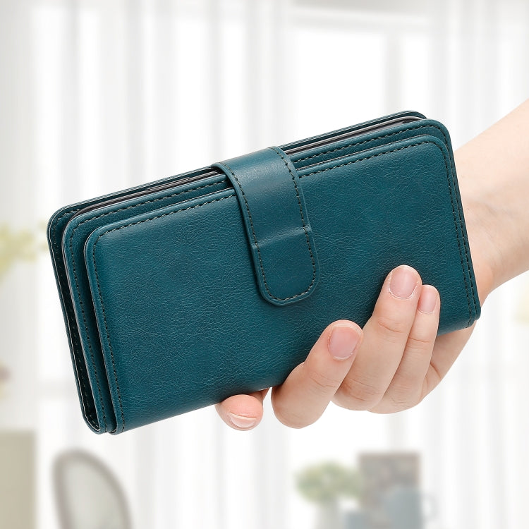 For Samsung Galaxy S25 / S24 5G Multi-Function Wallet 10 Card Slots Leather Phone Case(Dark Green) - Galaxy S25 5G Cases by PMC Jewellery | Online Shopping South Africa | PMC Jewellery | Buy Now Pay Later Mobicred