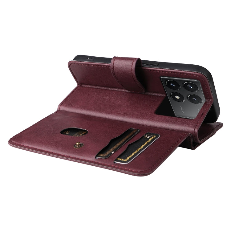 For Redmi K70 Multi-Function Wallet 10 Card Slots Leather Phone Case(Claret) - K70 Cases by PMC Jewellery | Online Shopping South Africa | PMC Jewellery | Buy Now Pay Later Mobicred