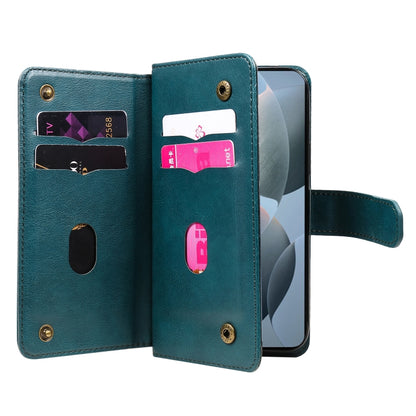 For Redmi K70 Multi-Function Wallet 10 Card Slots Leather Phone Case(Dark Green) - K70 Cases by PMC Jewellery | Online Shopping South Africa | PMC Jewellery | Buy Now Pay Later Mobicred