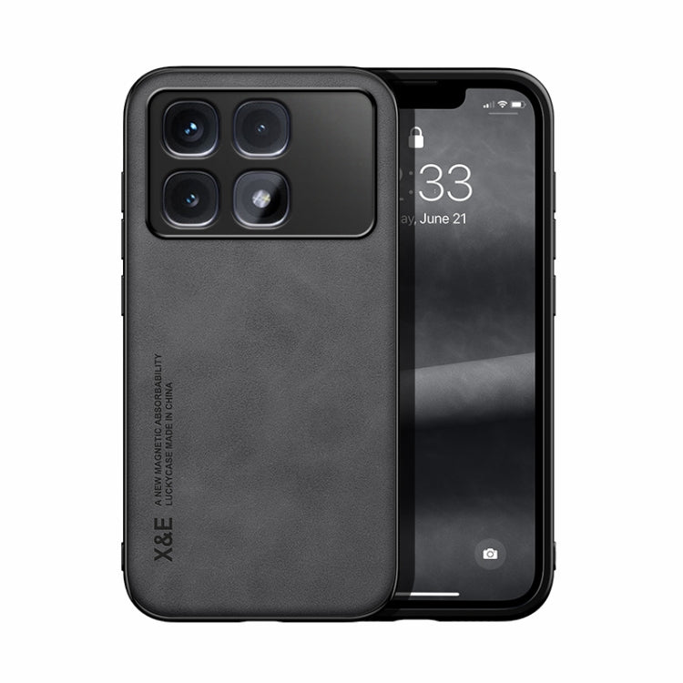 For Redmi K70 Ultra Skin Feel Magnetic Leather Back Phone Case(Dark Grey) - Xiaomi Cases by PMC Jewellery | Online Shopping South Africa | PMC Jewellery | Buy Now Pay Later Mobicred