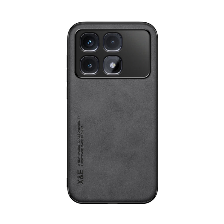 For Redmi K70 Ultra Skin Feel Magnetic Leather Back Phone Case(Dark Grey) - Xiaomi Cases by PMC Jewellery | Online Shopping South Africa | PMC Jewellery | Buy Now Pay Later Mobicred