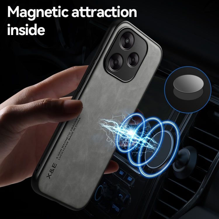 For Redmi K70 Ultra Skin Feel Magnetic Leather Back Phone Case(Light Grey) - Xiaomi Cases by PMC Jewellery | Online Shopping South Africa | PMC Jewellery | Buy Now Pay Later Mobicred