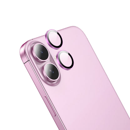 For iPhone 16 / 16 Plus hoco V13 3D Metal Lens Protective Film(Pink) - iPhone 16 Tempered Glass by hoco | Online Shopping South Africa | PMC Jewellery | Buy Now Pay Later Mobicred